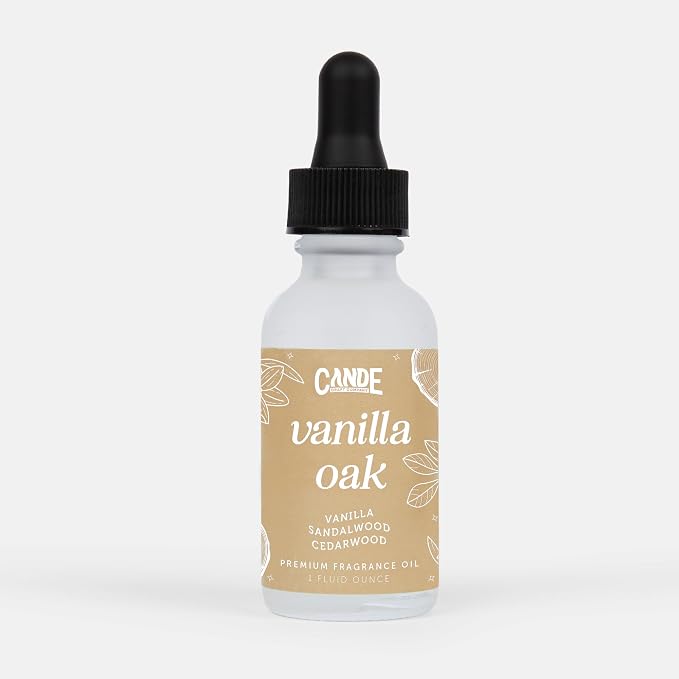 CANDECraftCo 4 Fl oz Fragrance Oils for Aromatherapy, Essential Oils for Home Diffusers, DIY Candle and Soap Making, DIY Scented Products (4 oz, Vanilla Oak)