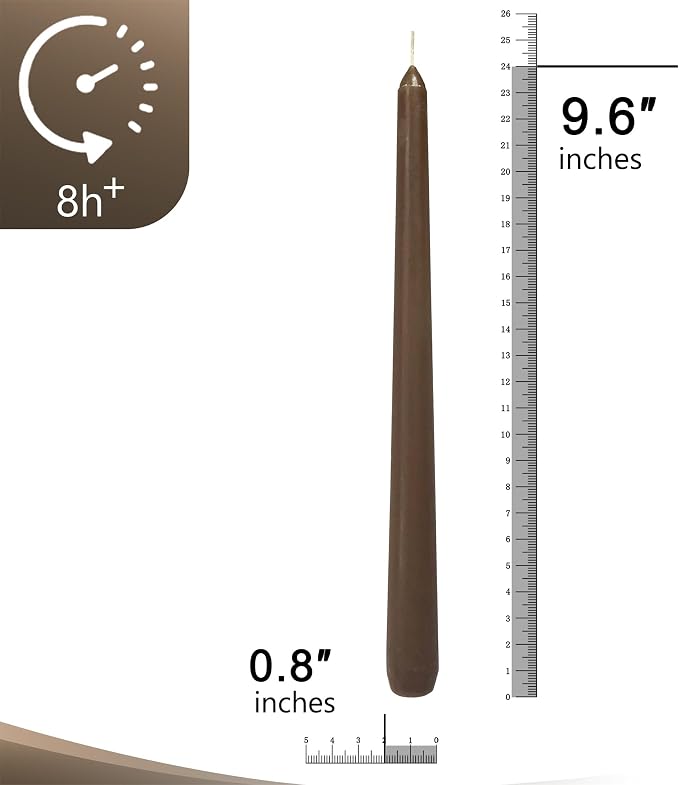 Scented Candle Taper Candlesticks,10 Inches Brown Tapered Candles Coffee Candle Sticks Colorful Candle for Wedding Home Party Women Gift Sets,Pack of 6 (8D6PC-COFMIX)