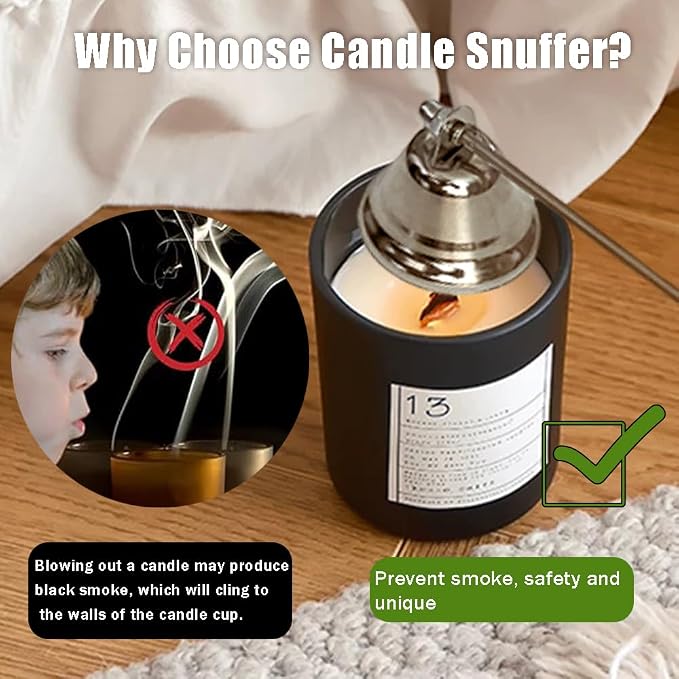 Ouliget Candle Snuffer with Extendable Long Handle,Polished Stainless Steel Wick Flame Snuffer for Tea Light Candles,Candle Tool for Putting Out Extinguishing Flame Safely