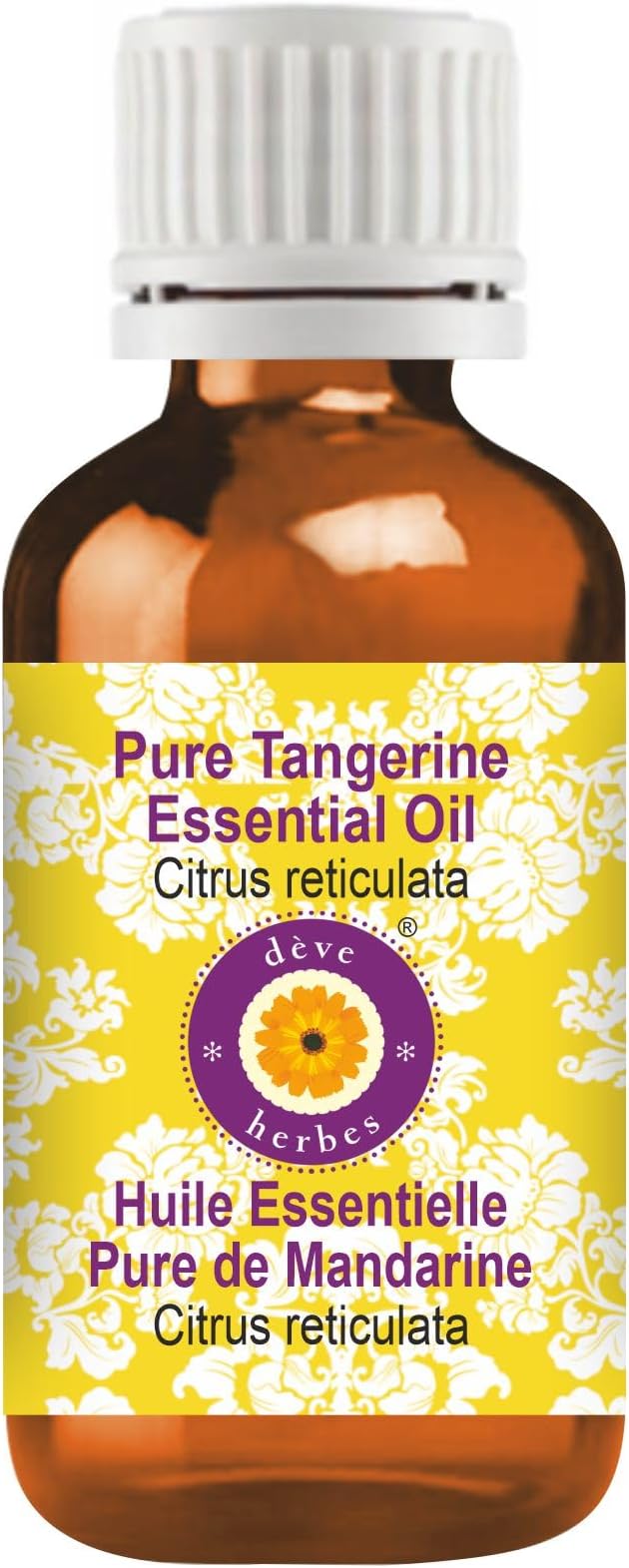 Deve Herbes Pure Tangerine Essential Oil (Citrus reticulata) Steam Distilled 10ml (0.33 oz)