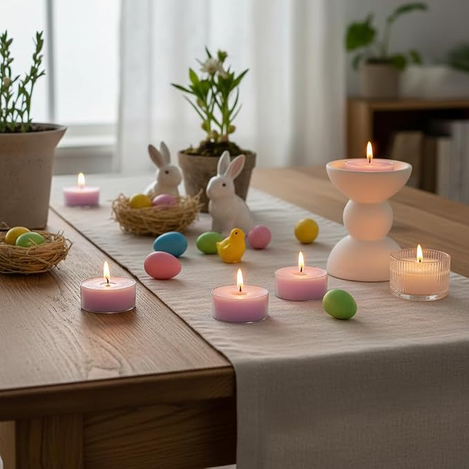 Scented Tealight Candles Light Purple Lavender Scented 12 Count Hand Poured Smokeless 4 Hour Clean Burn for Bedroom Relaxation Spa Night Meditation Yoga Practice Evening Wind Down