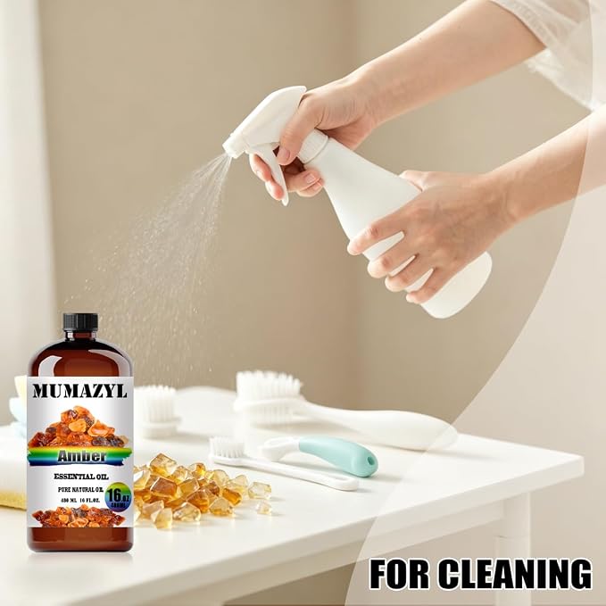 Amber Essential Oil, Amber Oil 16 Fl Oz 480ML for Diffuser Humidifier Yoga Cleaning DIY Candle Soap Making MUMAZYL Essential Oils