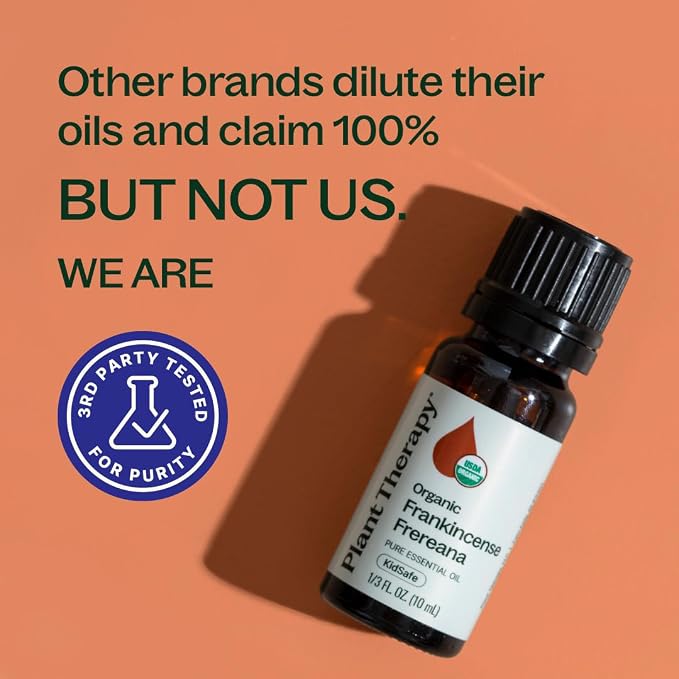 Plant Therapy Organic Frankincense Frereana Essential Oil 100% Pure, USDA Certified Organic, Undiluted, Natural Aromatherapy, Therapeutic Grade 10 mL (1/3 oz)