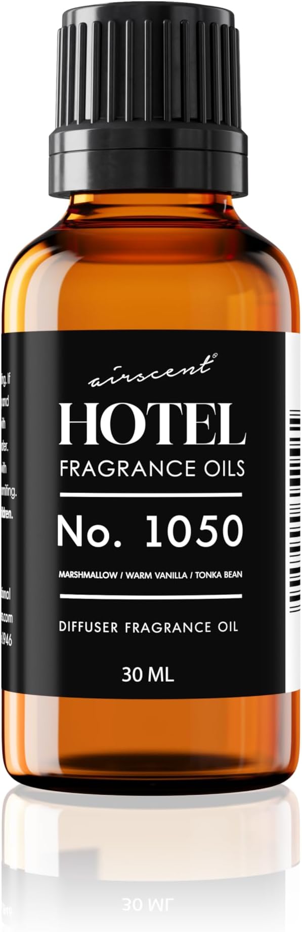 AirScent Warm Vanilla Hotel Diffuser Oil No. 1050 - Marshmallow Vanilla Tonka Bean - Premium Fragrance Oil for Ultrasonic and Waterless Diffusers and Crafting - 30 mL, 1 fl oz Dropper Bottle
