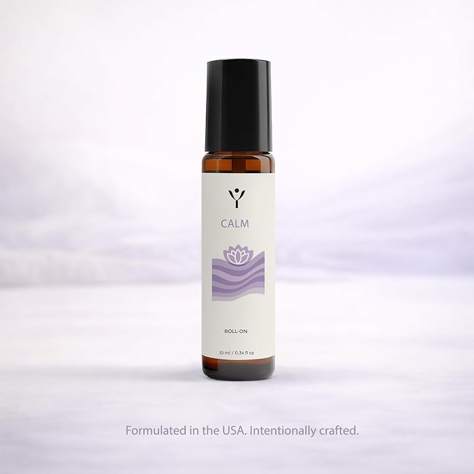 Calm Essential Oil Roll On – Stress Relief Aromatherapy Roller with Lavender, Bergamot & Ylang Ylang – Relax & Unwind Essential Oil Blend – 10 ml