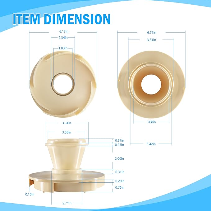 072927 Diffuser Assembly Replacement for WhisperFlo Inground Pool and Spa Pump, for 0.5 HP - 2.5 HP Models