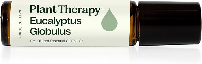 Plant Therapy Eucalyptus Pre-Diluted Essential Oil Roll-On 10mL (1/3 oz), 100% Pure, for Clear Breathing, Aromatherapy and Topical Use