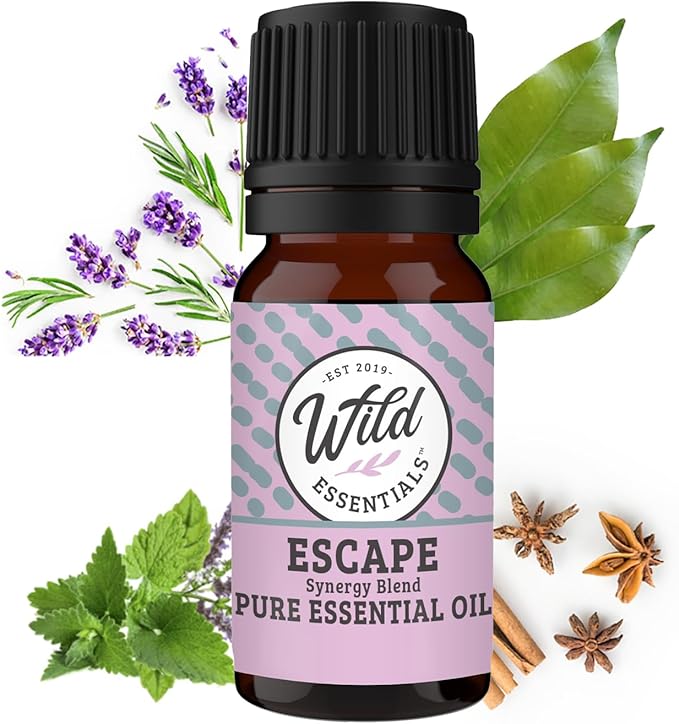 Wild Essentials Escape 100% Pure Essential Oil Synergy Blend 10ml, Therapeutic Grade Daydream Break! Meditative Power Oil, Made in The USA