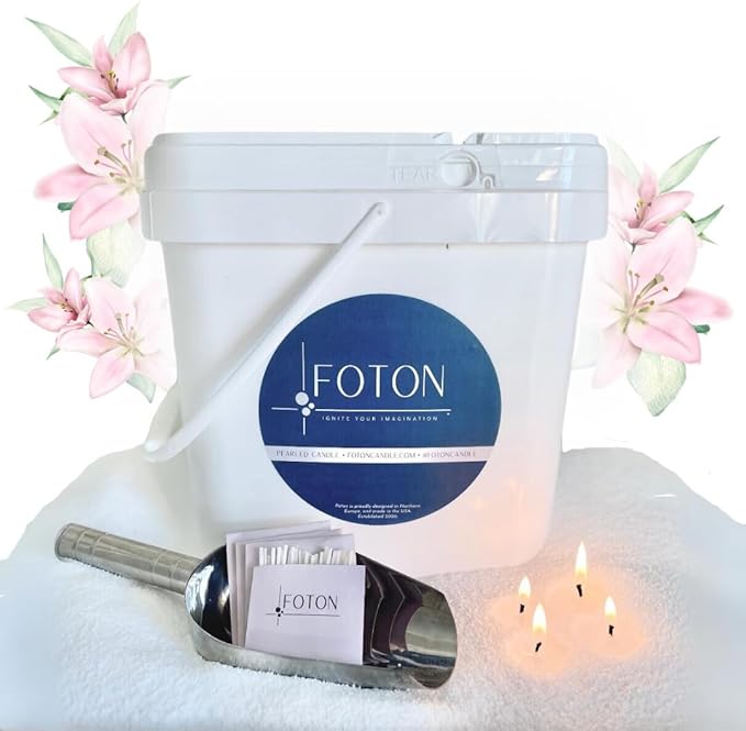 Foton Pearled Candle 9lb - Bulk Lazy Lulu Tropical Hawaiian Scented Non Toxic Luxury Long Lasting Powder Wax Sand Candles - Refillable Pearl Foton Candle Sand with 100 Wicks for Candles Making