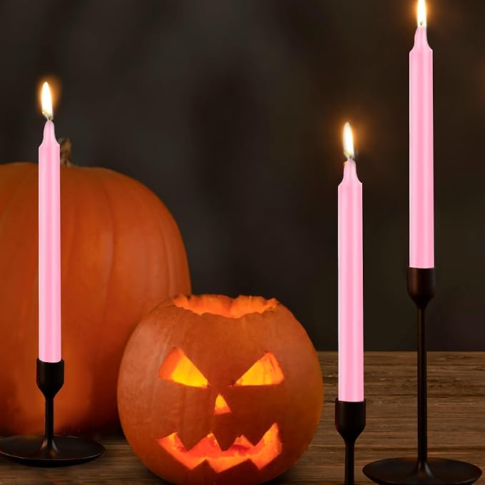 24 Pack Pink Spell Chime Candles – Premium Mini Unscented Taper Candles for Rituals, Prayer, Meditation, Altar, Spells – 4" Tall – Ideal for Witches & Spiritual Practices