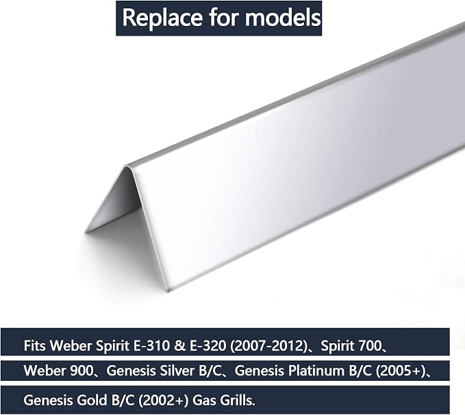 Hongso 22.5 Inch Flavorizer Bars 7537 for Weber Genesis Silver B/C Grills | Hongso Grill Parts for Weber Spirit E-310 E-320 (With Side-Controls 2007-2012), Spirit 700 Grill, for Weber 7536