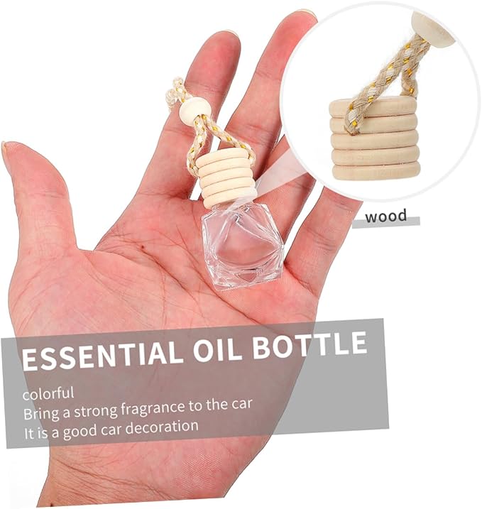 Mikinona 8pcs Car Aromatherapy Bottle Empty Perfume Hanging Bottle Kit Portable Diffuser