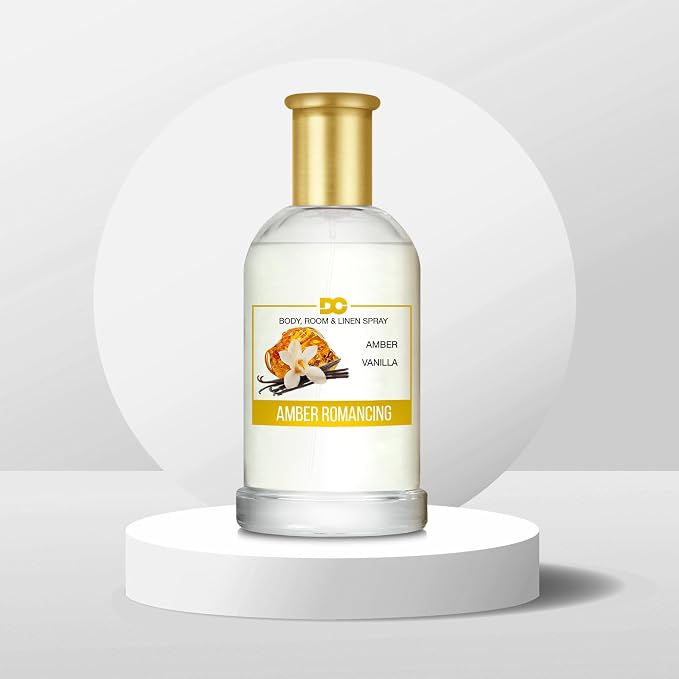 Daniella's Candles Amber Romancing Body Room and Linen Spray, Natural Body Mist & Room Spray, Long lasting Fragrance, 100ml/3.4oz