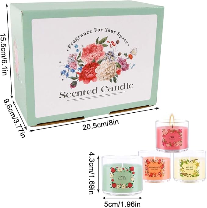 24 Pack Scented Candles Set, 2oz Soy Wax Acrylic Tea Lights with 12 Assorted Fragrances, Long Lasting Aromatherapy Candles for Home Decor, Gift Ready for Christmas Birthday Housewarming
