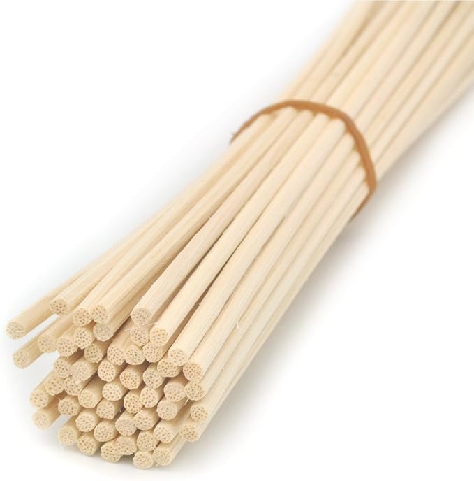100 Pieces Natural Rattan Reed Diffuser Replacement Sticks (7" x 3mm)