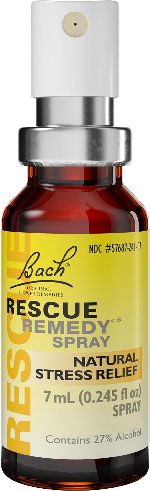 Bach RESCUE REMEDY Spray 7mL, Natural Stress Relief, Homeopathic Flower Essence, Vegan, Gluten and Sugar-Free, Non-Habit Forming