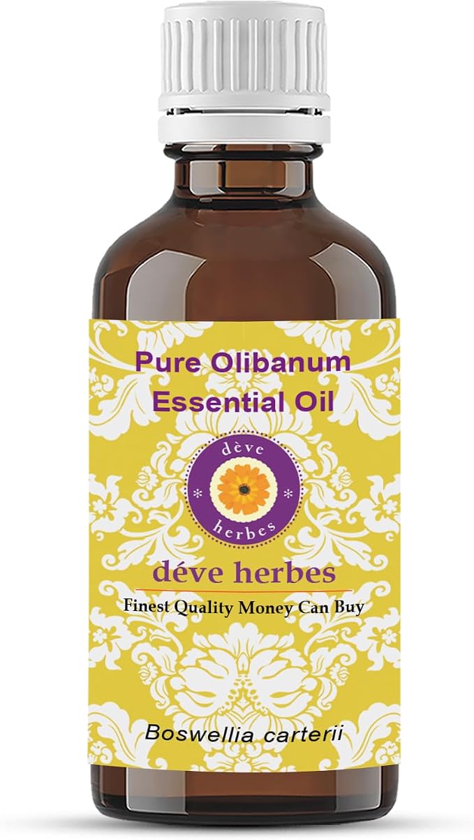 Deve Herbes Pure Olibanum Essential Oil (Boswellia carterii) Steam Distilled 10ml (0.33 oz)