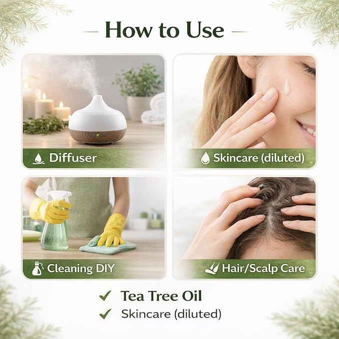Tea Tree Essential Oil – 4 fl oz – 100% Pure & Undiluted – Natural Aromatherapy & DIY Use – GreenHealth