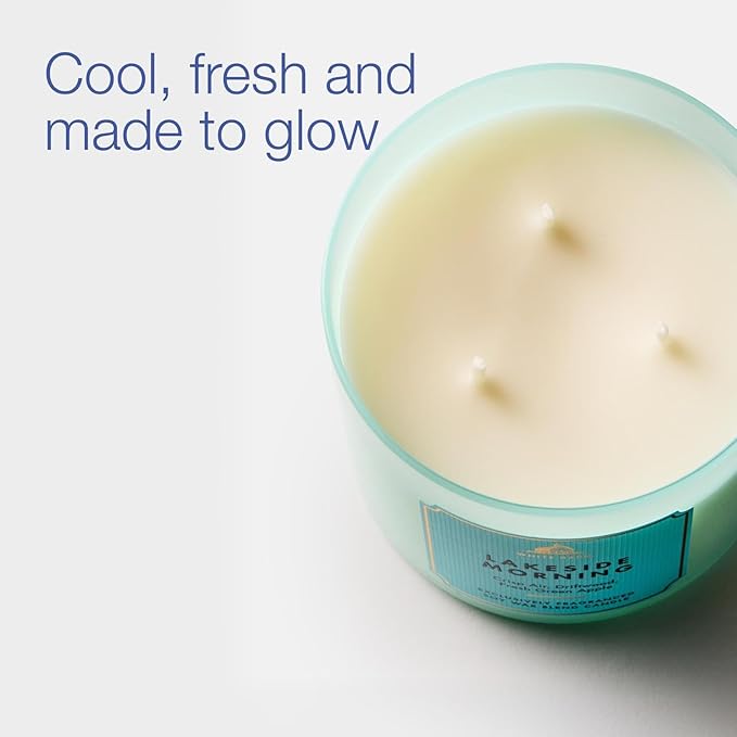 Bath & Body Works Lakeside Morning 3-Wick Candle - Scented Candle for At-Home Use - Long-Lasting, Room-Filling Fragrance - High Fragrance Oil Concentration - Soy Wax Blend
