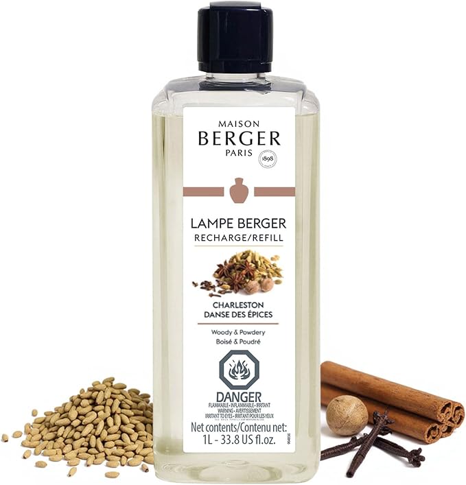 MAISON BERGER Lampe Berger Refill, 1 L, Charleston | Catalytic Lamp Fragrance Refill, Helps Neutralize Odors, ~160 h Fragrance Diffusion, Made in France