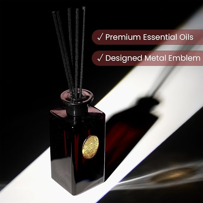 M&SENSE 10.14 oz Large Reed Diffuser Set | Rose Princess Scent Oil Diffuser with Sticks | Hotel Collection Non-Toxic Essential Oil |for Bedroom Bathroom Living Room