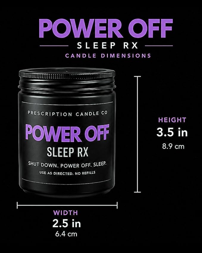 Wellness Candles – Focus & Sleep Soy Wax Candle Collection – Aromatherapy Home Fragrance (Power Off)
