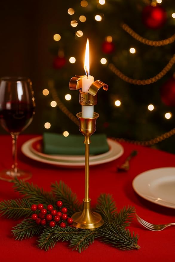 Automatic Candle Extinguisher | All-in-One Candle Snuffer & Wick Trimmer | American Solid Brass Design | Unique Gift Ideas | Vintage Home Safety Décor