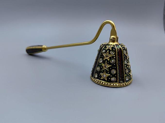 Candle Snuffer Vintage Unique Candle Extinguisher Snuffer with Long Handle Decorative Candle Extinguisher Metal Candle Stopper Candle Accessories Gift (Black)