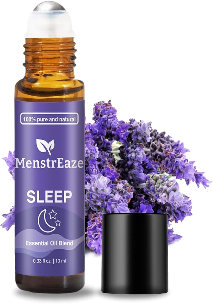 Natural Sleep Essential Oil Roll On, 100% Natural Deep Relaxation Blend with Lavender, Chamomile, Sweet Orange Aromatherapy Oils, 10ml