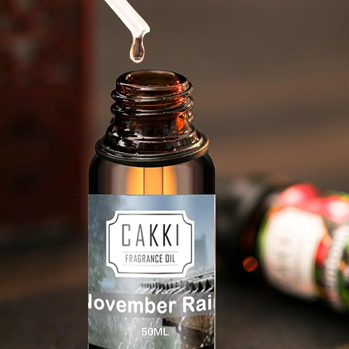 Essential Oils for Diffusers for Home, Scent-November Rain, Single Large Size 50ml, Cakki Fragrance Oils, for Candle Making, for Soap Making, Diffuser Oil Scents