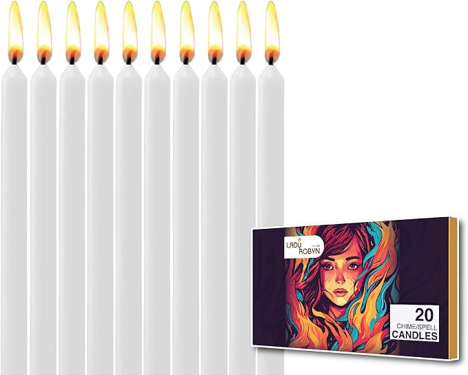 Set of 20 Solid Color Taper Candles – 4Inch Dripless Paraffin Wax Candles with Cotton Wick – Ideal for Weddings, Shabbat, Holiday & Rituals, Prayer, Birthdays, Meditation, Altar (White)