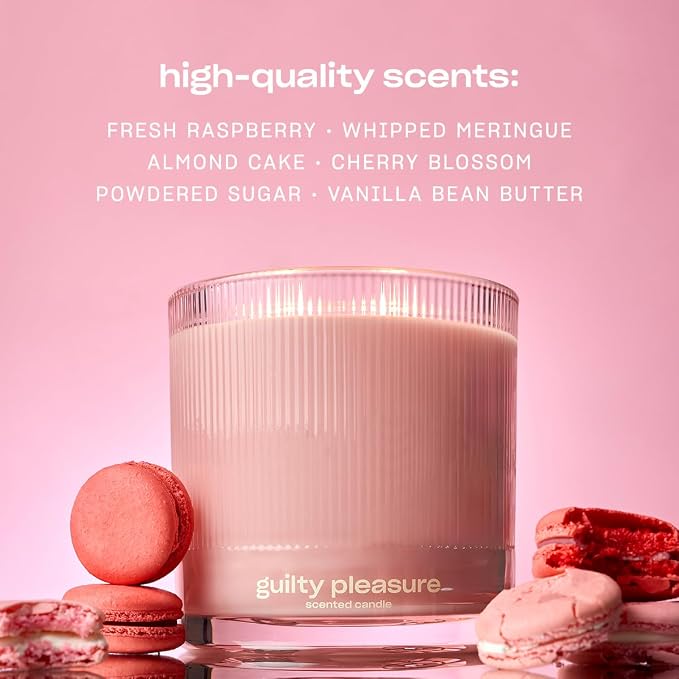 Guilty Pleasure Luxury Scented Candle by Snif, Valentine's Day, Warm and Calming, 50+ Hours, 100% Cotton Fiber Wicks, Soy Wax Blend, Non-Toxic, Vegan, 8.5 oz