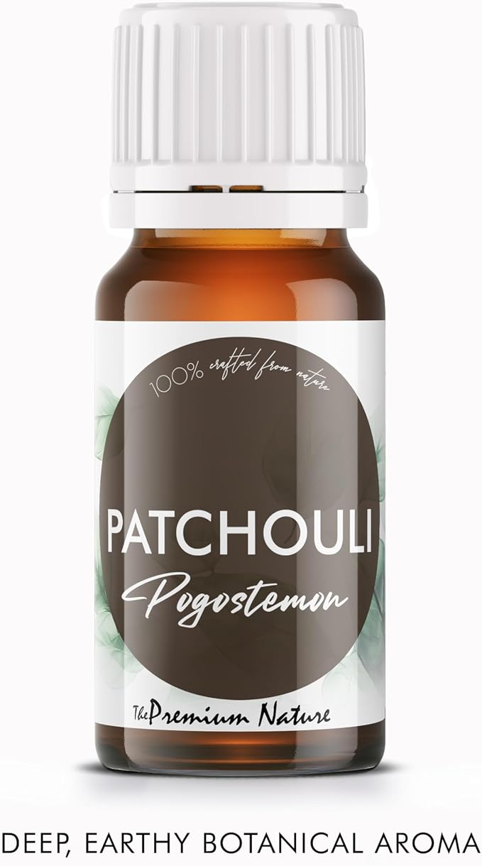 Organic Patchouli Essential Oil | 100% Pure & Natural Pogostemon cablin Leaf Oil with Deep Earthy Woody Aroma | for Diffuser, Candle Making & DIY Aromatherapy Blends, 0.34 fl oz