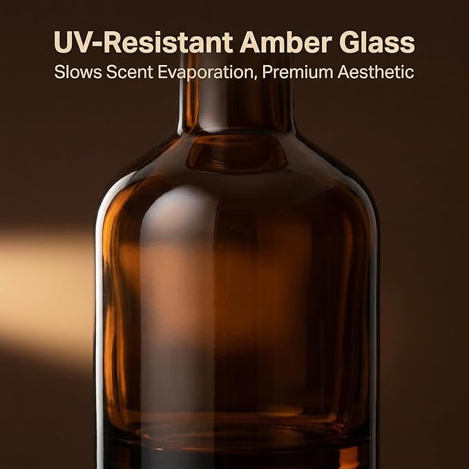150ml/5oz Empty Refillable Glass Diffuser Bottle Aromatherapy Storage Container for Fragrance Bathroom Decoration