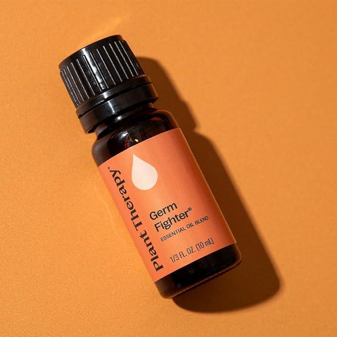 Plant Therapy Germ Fighter Essential Oil Blend Pure, Natural Aromatherapy, for Diffusion & Topical Use, DIY Multi-Surface Cleaner, Hand Cleanser, Home or Office Use, Therapeutic Grade 10 mL (1/3 oz)
