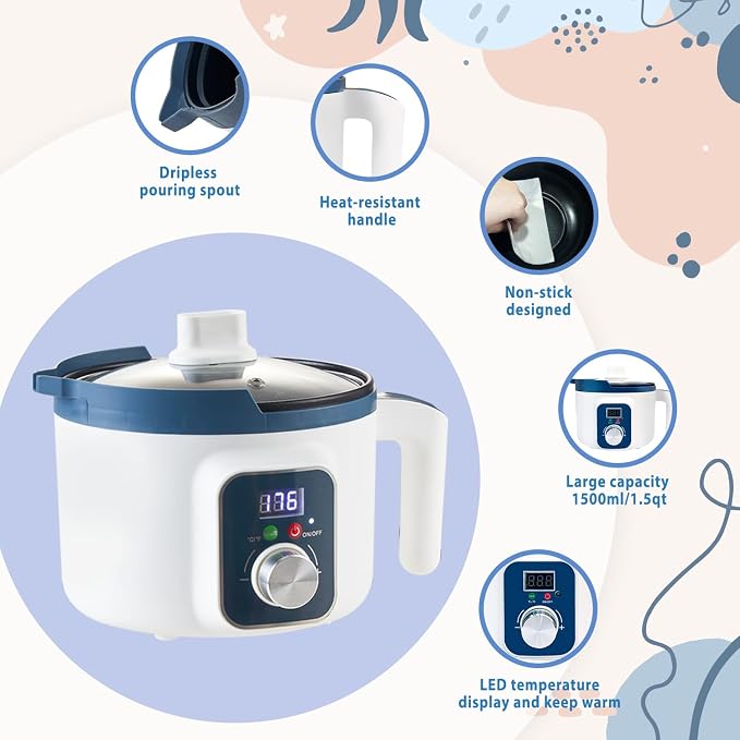 KQU Candle Wax Melting Pot with Temp Control, Wax Melter Digital Temp for Candle Making Including Wicks,Color Dyes