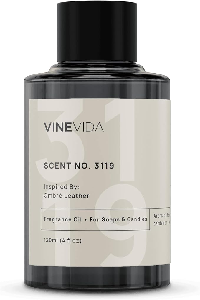VINEVIDA Scent NO. 3119 Fragrance Oil - 120mL (4oz) - Inspired by: Ombré Leather Fragrance Oil for Candle Making - Made in USA Candle Scents Scents for Soap Making