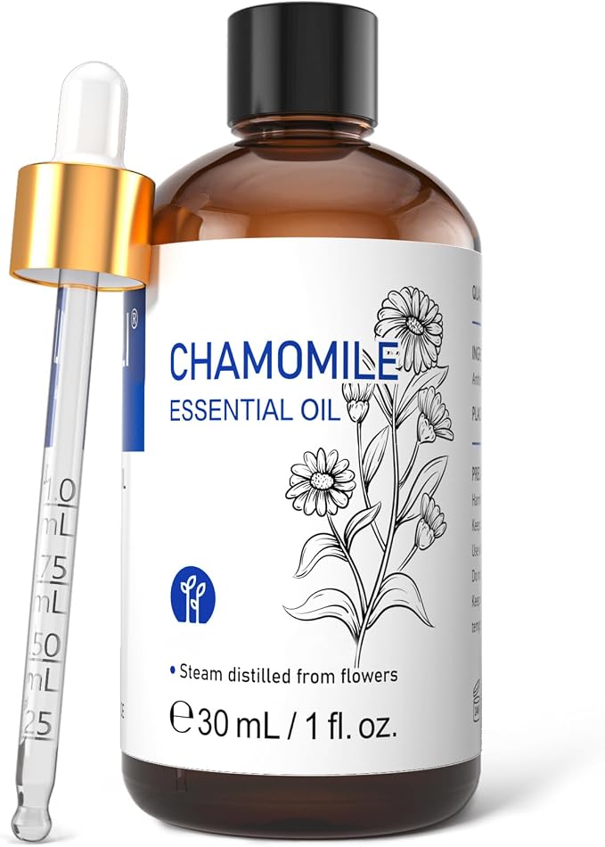 HIQILI 30ML Chamomile Essential Oil, Chamomile Oil for Diffuser, Skin, Soap, Shampoo - 1.01 Fl Oz