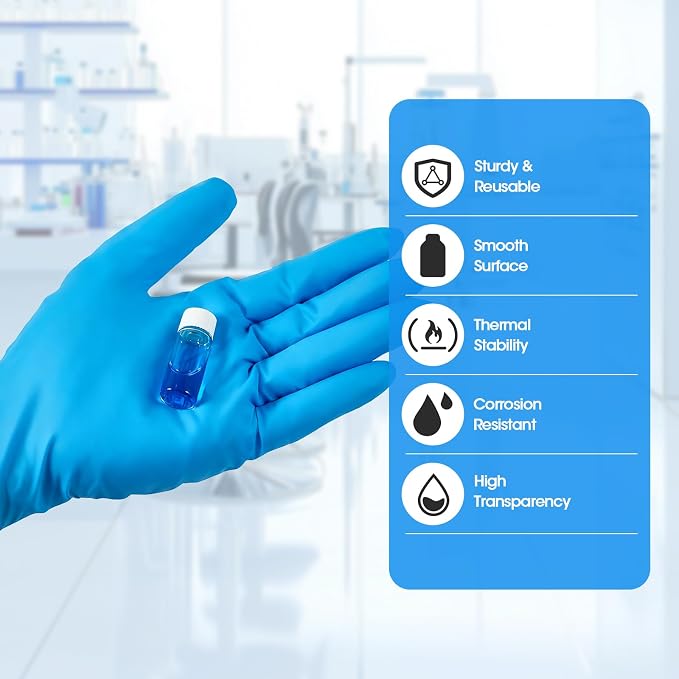 4ml Clear Glass Vials with Screw Caps and Plastic Stoppers, 1 Dram Small Liquid Sample Vial, Leak-Proof Vial, 12PCS(White Cap)
