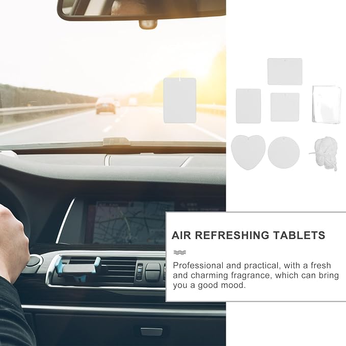 1set Car Aromatherapy Diffuser Refill Pad with Felt Pads and Scented Replacement Tablets for Air Freshening Portable Easy to Use Safe Materials for Vehicle Air Purification