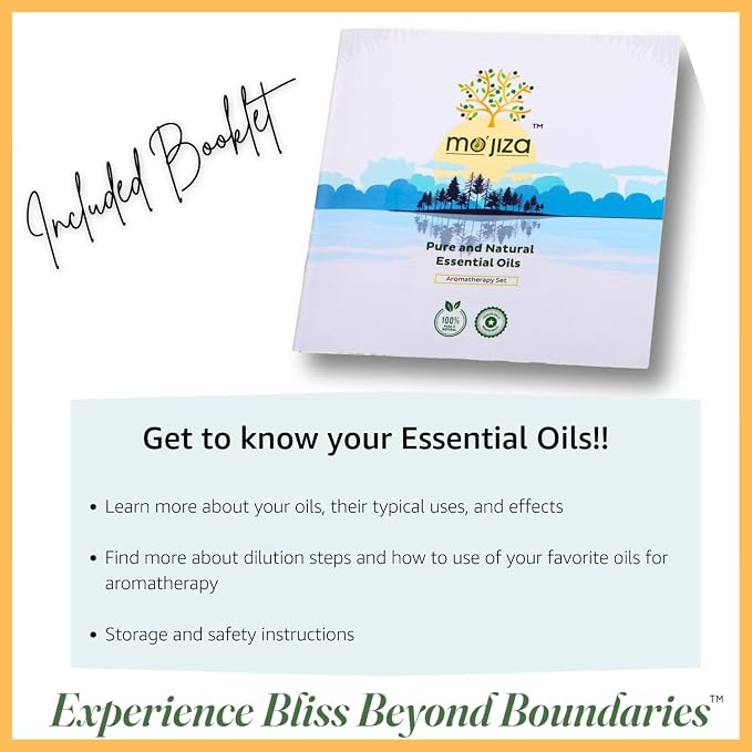 MO'JIZA Pure Aromatherapy Essential Oils Gift Set, 14 Oils-Jasmine, Lemon, Basil, Ylang Ylang, Cedarwood, Cinnamon, Lavender, Tea Tree, and More, 10ml Each. Certified Kosher, Vegan & Cruelty Free