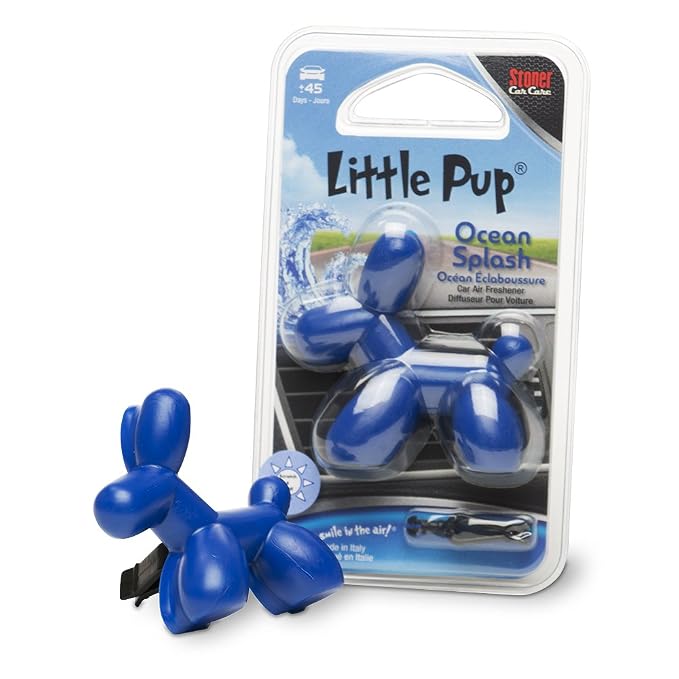 Little Pup 96603 Ocean Splash Scent, Car Air Freshener, Clips to A/C Air Vent, Alcohol-Free Fragrance Oil, Non-Hazardous and Non-Toxic Plastic, Set of 1 (Pack of 2)