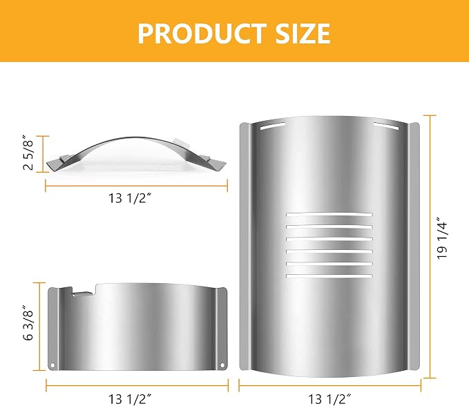 Flame Broiler Kit for Pit Boss Lexington 540/500/550 Navigator 540/500 Series Smoker Grill,Heat Diffuser Compatible with Pit Boss Replacement Parts PB500NX,Includes Main Plate and Slide Cover