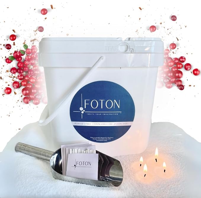 Foton Pearled Candle 9lb - Bulk Mulled Magic Fall Scent Non Toxic Luxury Long Lasting Powder Wax Sand Candles - Refillable Pearl Foton Candle Sand with 100 Wicks for Candles Making