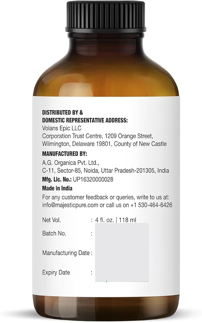 Majestic Pure Essential Oil with Glass Dropper - 100% Pure and Natural - Essential Oils for Diffuser, Aromatherapy, Soap and Candle Making, Lemongrass Essential Oil, Lemongrass Oil, 4 Fl Oz Pack of 2