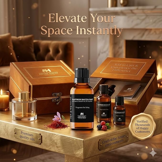Hotel Diffuser Oil Inspired by The Baccarat Hotel Scent 30mL – Amber Woody Fragrance for Diffuser - Premium Home Fragrance with Saffron and Jasmine - Saffron Essential Oil Glass Bottle with Dropper