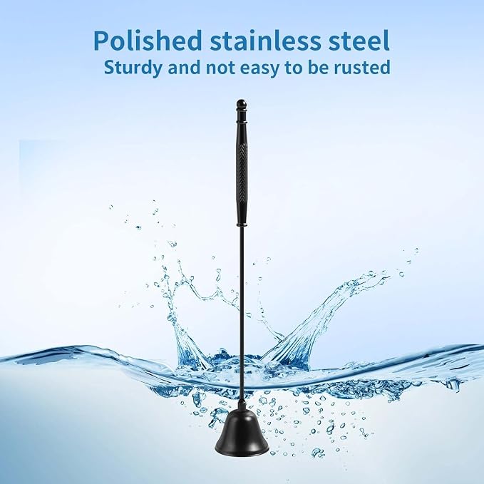 Kirecoo Candle Snuffer Extinguisher with Long Handle, Polished Stainless Steel Wick Flame Snuffer for Putting Out Wick Flame Safely, Black Candle Accessory