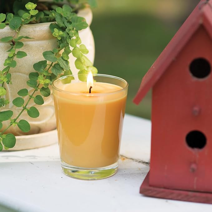 Root Candles Scented Candles Honeycomb Beeswax Blend Premium Handcrafted Candle, Large Veriglass, Tangerine Lemongrass