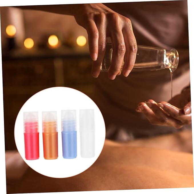2sets Plastic Bottles Multi Color Empty Perfume Rollerball Kits for Essential Oils Travel Friendly Containers Convenient Storage for Liquids 20pcs*2