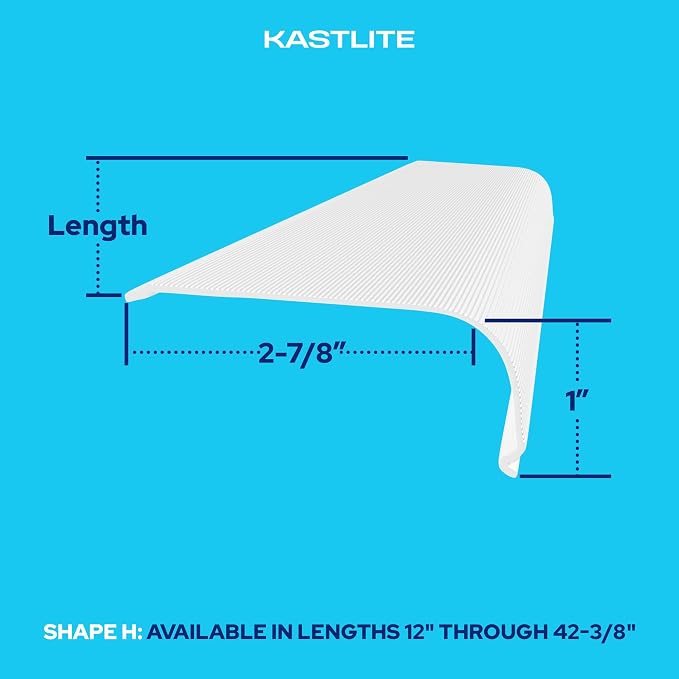 KASTLITE Curved Under Cabinet Light Cover Replacement | White Ribbed Acrylic Undercabinet Lens Diffuser | 33"L x 2-7/8"W x 1"H | Filters Under Counter Lights for Kitchen, Bathroom & Vanity | Shape H